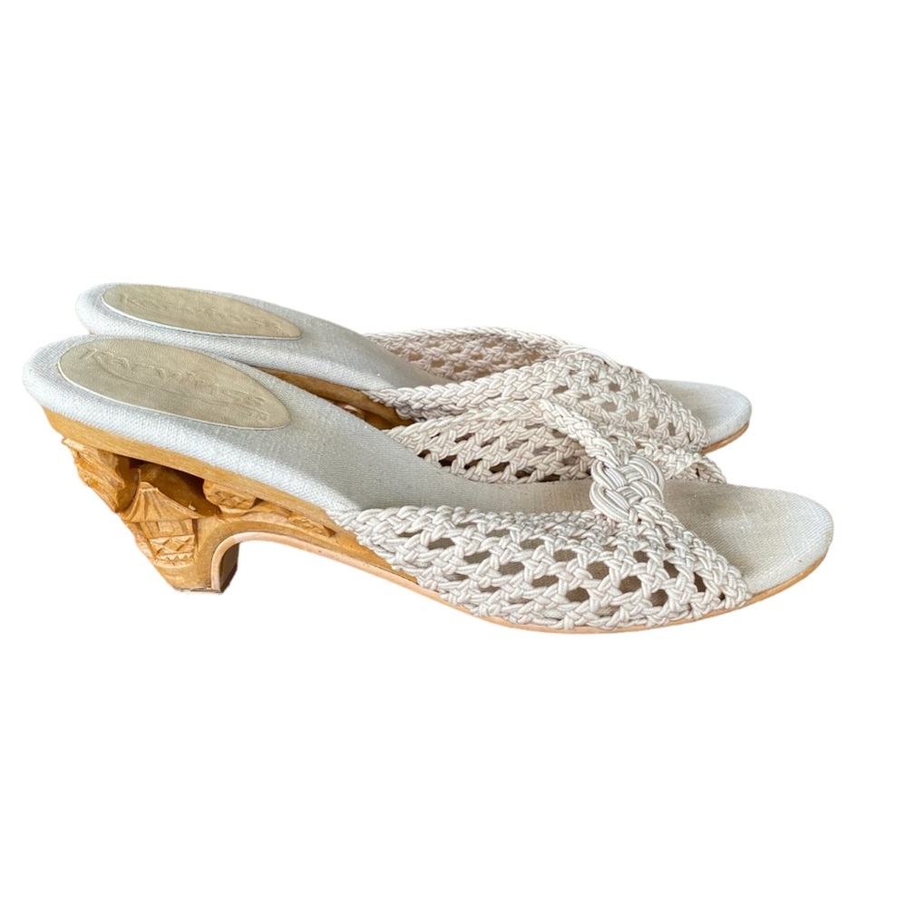 Elegant Cream Woven Heels